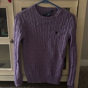 Ralph Lauren Lavender Cable Knit Pullover